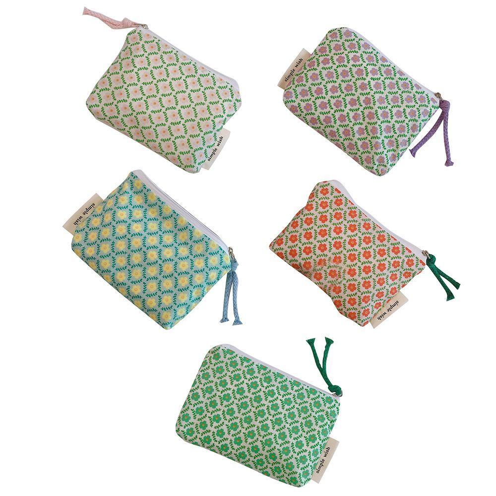 

Портативная косметичка на молнии с мини-молнией, цветочная косметичка, органайзер для путешествий, маленькая косметичка с цветком