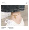 Elegant Geometric Fu Character Gourd Necklace & Anklet Jewelry Set in Titanium Steel