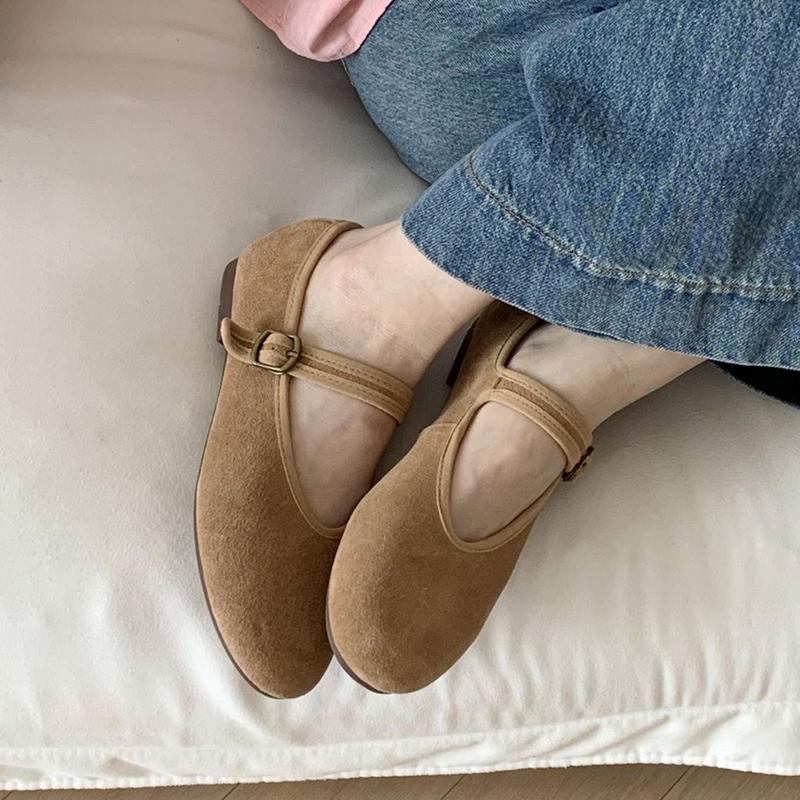 Fashion 2025 new women's flat shoes Single-strap shallow-mouth Mary Jane shoes for women Large-size ballet comfortable female shoes