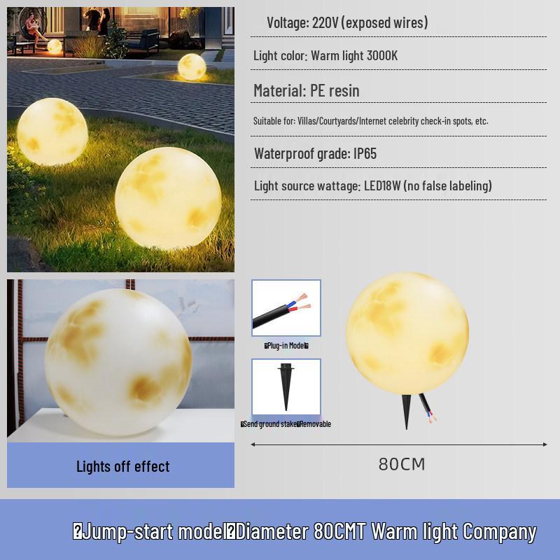 Solar-Powered Outdoor Moon Lamp: Waterproof Atmosphere Light for Gardens, Villas, and Terraces
