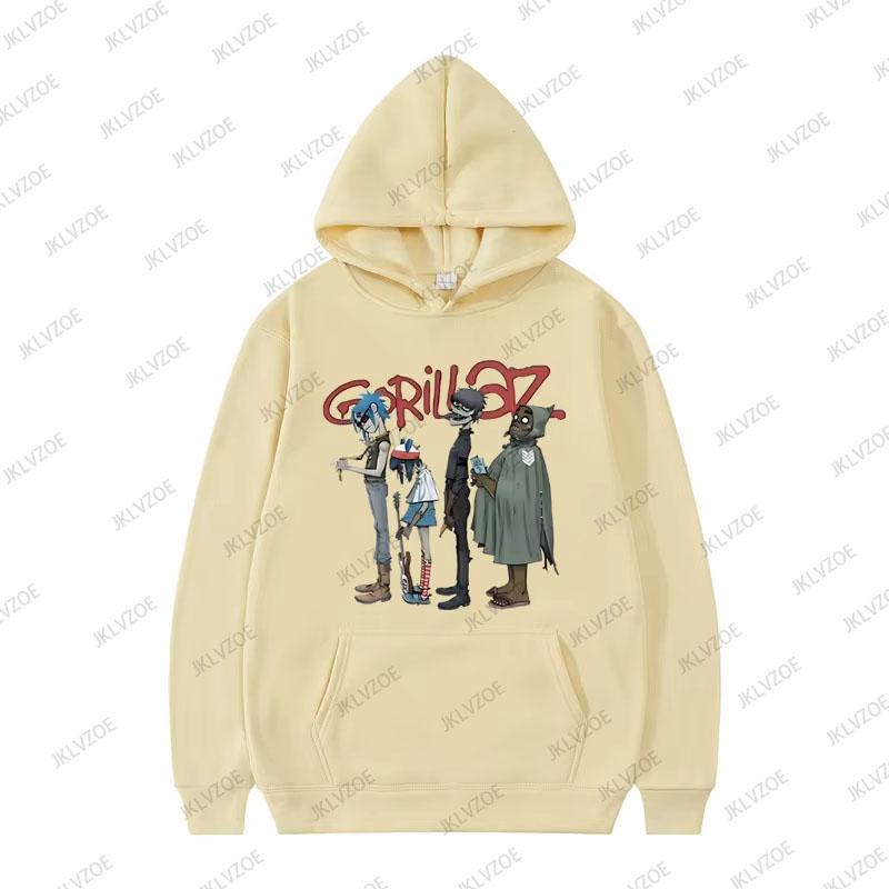 Музыкальная группа Gorillaz ПАНК-РОК Свитер Женские Толстовки с мультяшным узором Модная повседневная одежда Винтаж Y2K Оверсайз Унисекс Топы L