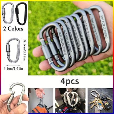 2pcs/ 4pcs D-type Carabiner, Durable Locking Clip, Heavy Metal Buckle for Outdoor Camping, Hiking