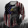 Vintage Men's Long Sleeve T-Shirt Print Tees Animal Eagle Pattern Sweatshirt T-Shirts For Men Clothing Casual Oversized Tops 5xl