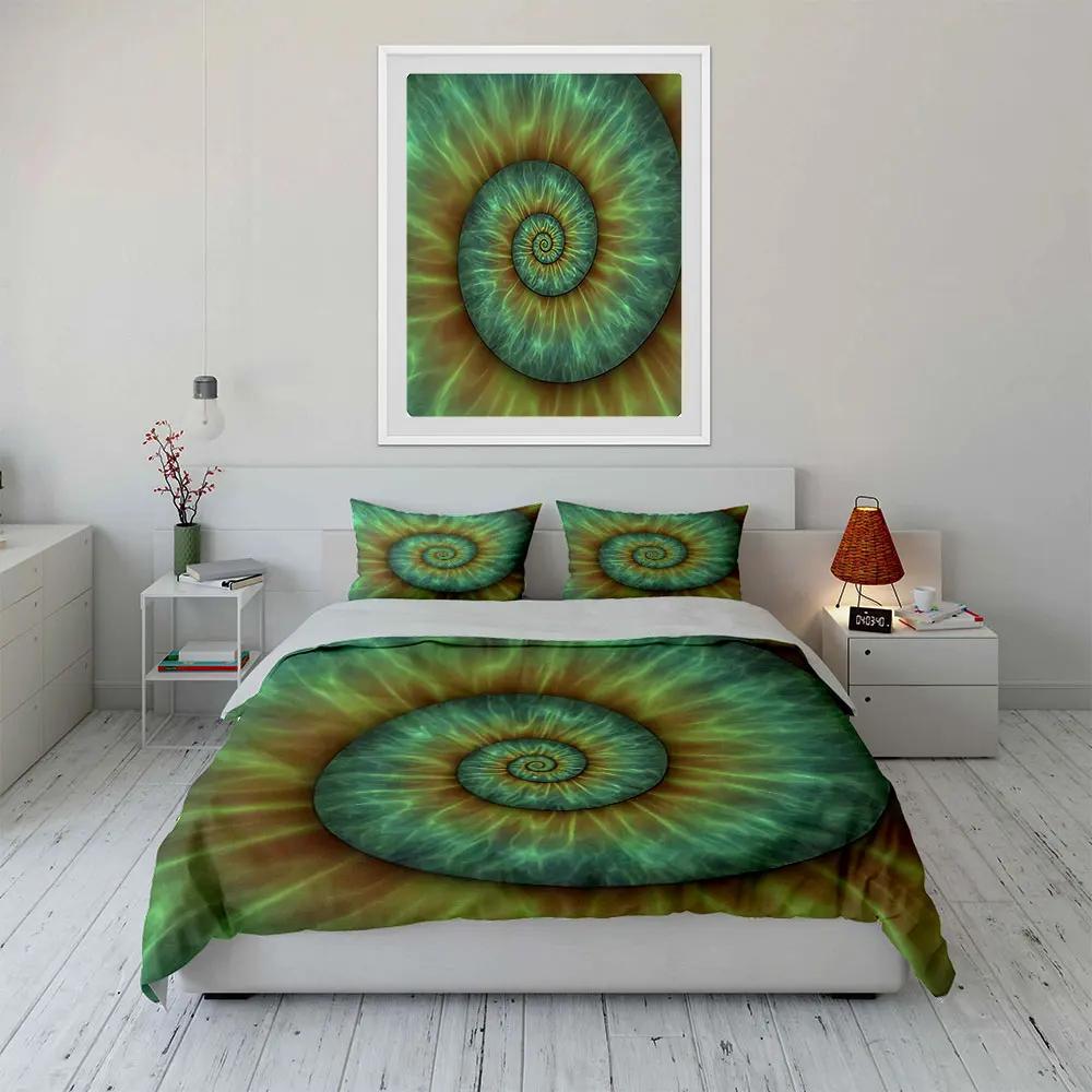Abstract Spiral Art Set Decor Soft Comfortable Duvet Cover Bedding Set Included 1*Duvet Cover & 2*Pillowcases gift