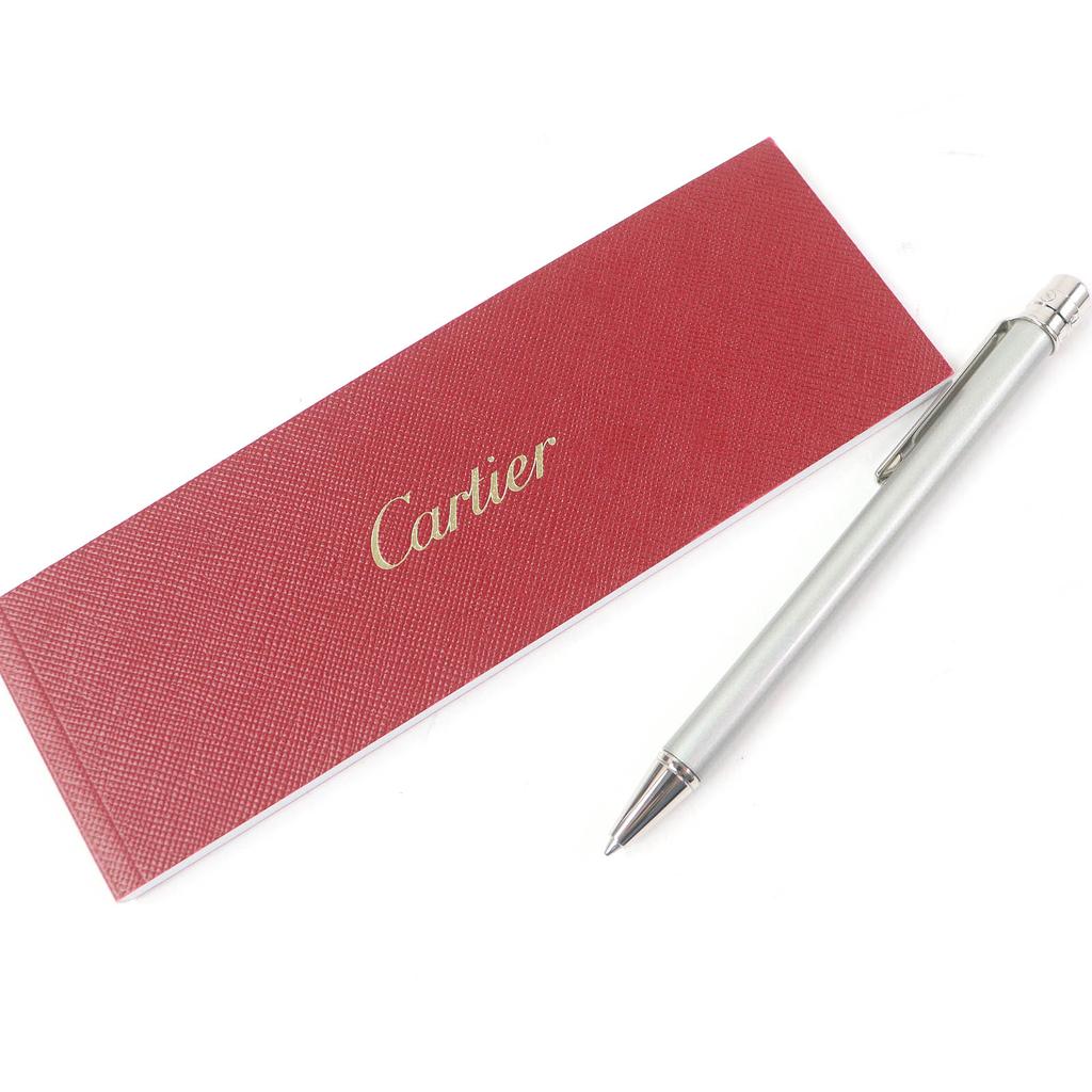 Great Cartier Ballpoint pen Santos de Cartier Twist Type Silver mens Used