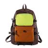 School bag, simple color-block nylon backpack for women, Korean style high school and college student backpack, fashionable large capacity