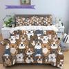 Cartoon Puppy Pattern Bedding,Quilt Set Quilt Cover Pillowcase Home Birthday Gift (1 * duvet cover + 2 * pillowcase, without core)