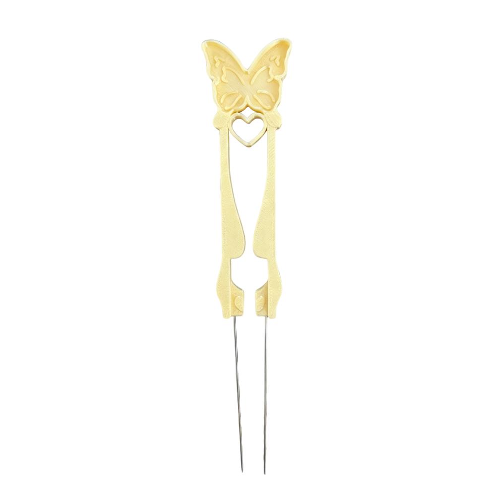 Long Smooth-Tip Fuse Bead Pen Single/Double Needle Collage Fuse Needle DIY Crafts Double needle yellow