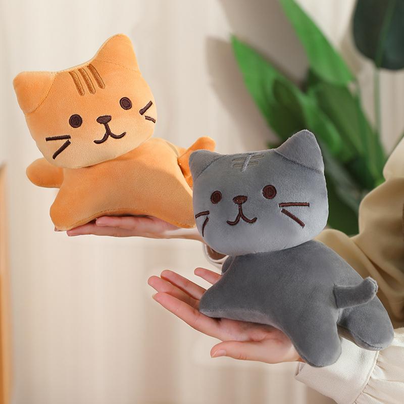 10/20CM Niedliche Japanische Niedliche Katze Plüsch Neigbarer Kopf Liegende Kätzchen Plüschtier Cartoon Katze Anhänger Schlüsselanhänger Plüschpuppe