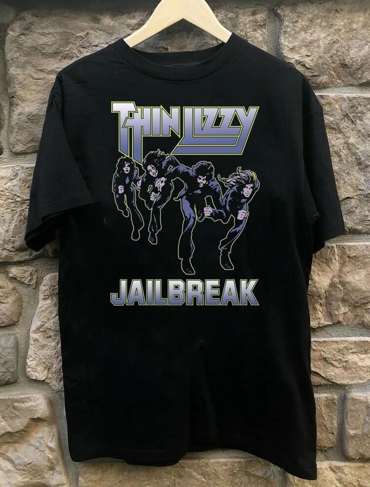 Винтажная футболка группы Thin Lizzy Jailbreak Унисекс Концертная S - 5XL SN410 Унисекс Футболка XXXXL