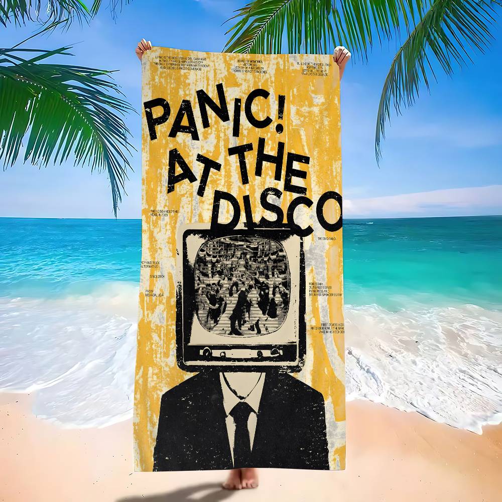 

Rock Band P-Panic At The Disco Microfiber Printed Beach Towel Mountain Climbing Yoga Beach Running Absorbent Soft Towel W30*H60(CM)