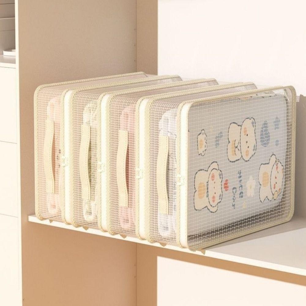 2Pcs PVC Clothes Quilt Storage Bag Transparent Foldable Blanket Pillow Storage Container Space Saving Large Capacity