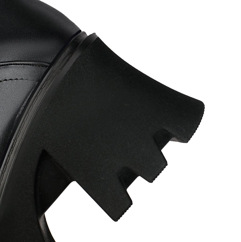 Winter Paltform Boots Women's Punk Silver Black Mid Calf Boots Starts Decor Wedges Shoes