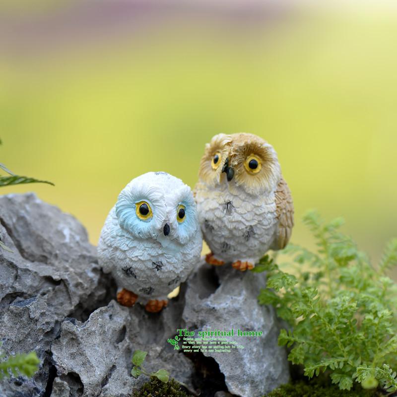 Moss -landscape Creative Green Plant Gift Zakka Resin Bare-footed Owl Decorative Ornaments
