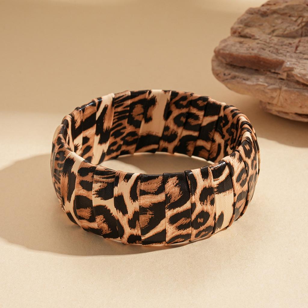 Autumn and Winter Artificial Leather Leopard Print Zebra Pattern Open Bracelet Retro Niche Jewelry
