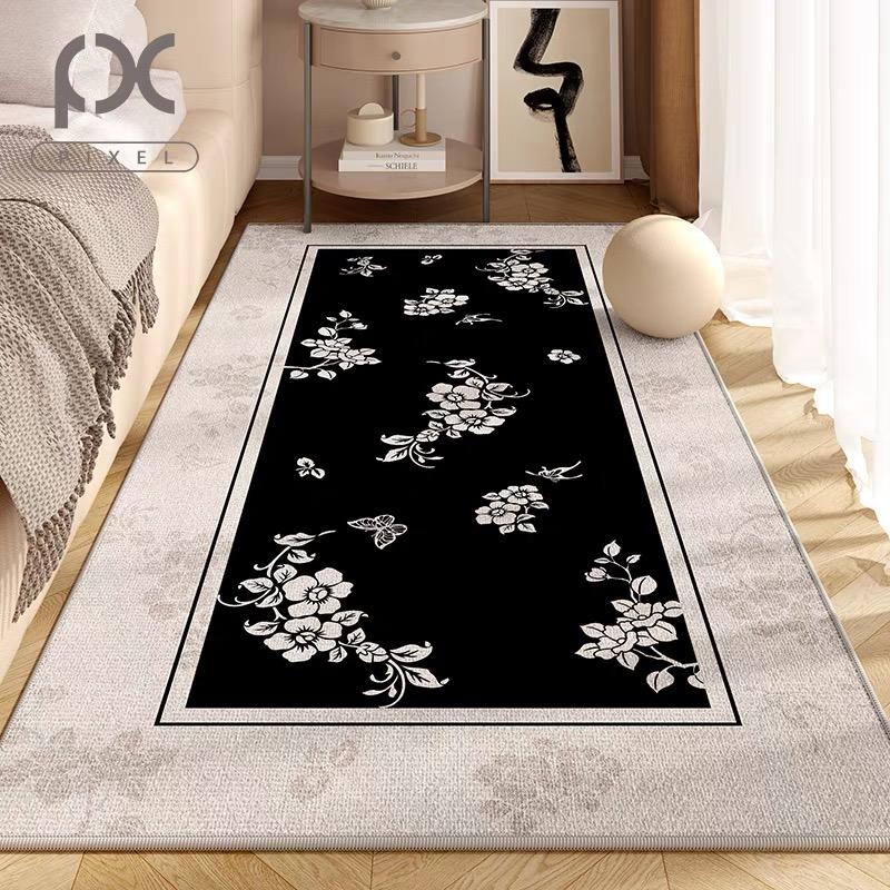 Classical Minimalist Style Loop Pile Carpet Living Room Bedroom Bedside Warm Floor Mat Anti-slip Washable and Quick