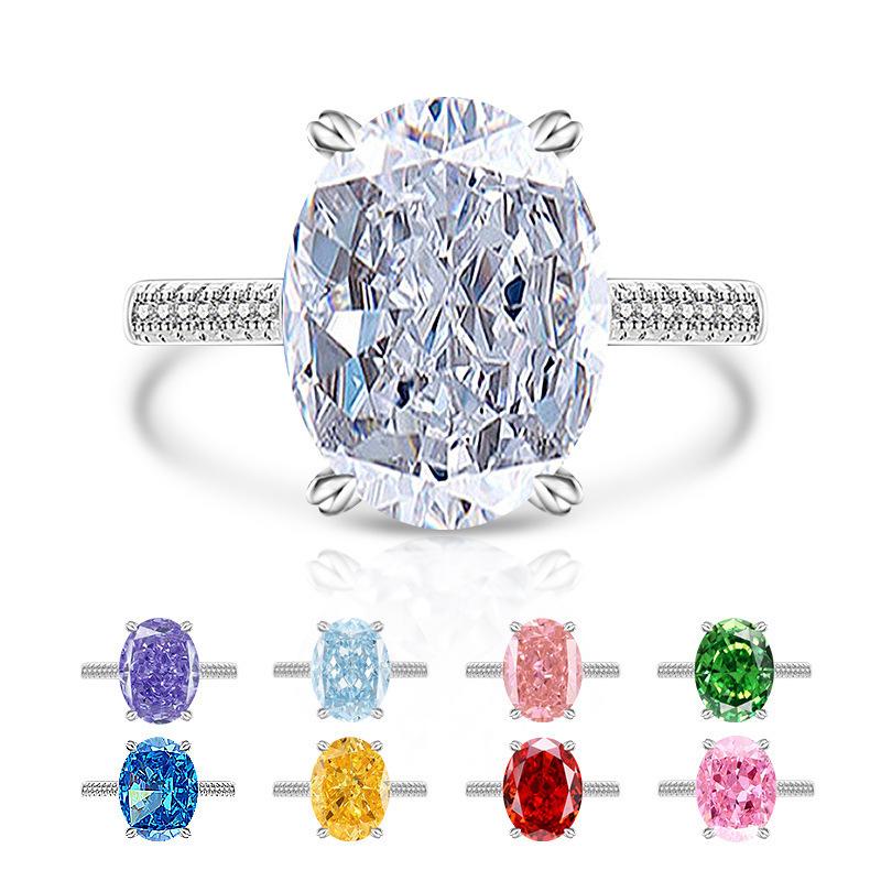 2026 Flash Pigeon Egg Papalacha Ring Luxury High Carbon Diamond Ice Flower Cut Ring Female