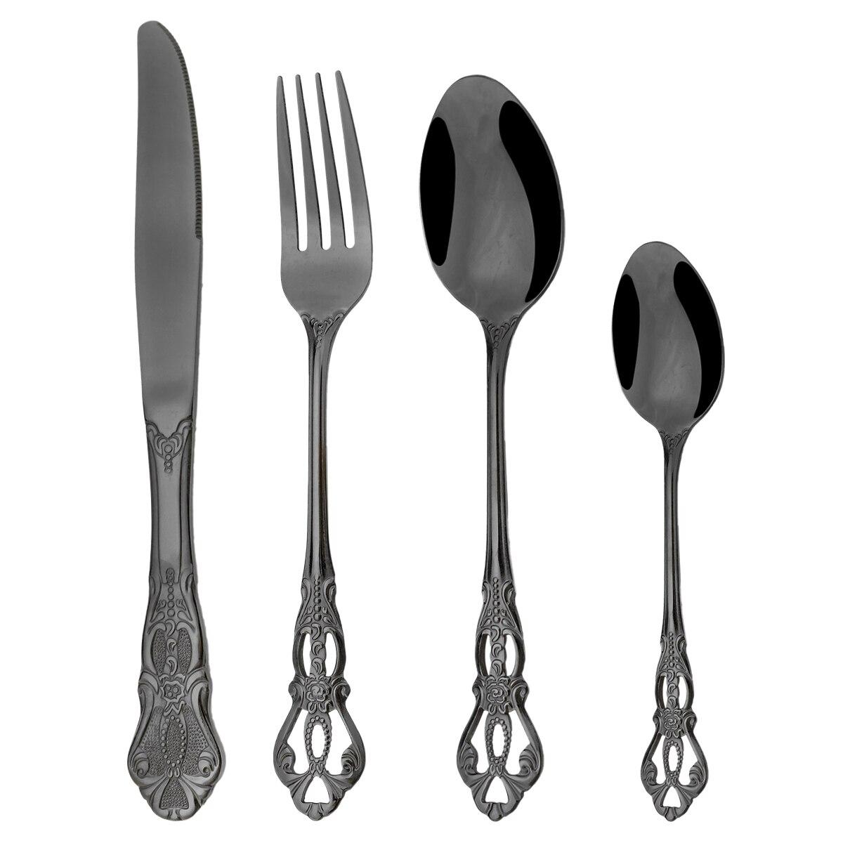 

Винтажный полый золотой набор столовых приборов, посуда из нержавеющей стали, западный нож, вилка, ложка для льда, набор посуды, столовое серебро для свадебной вечеринки