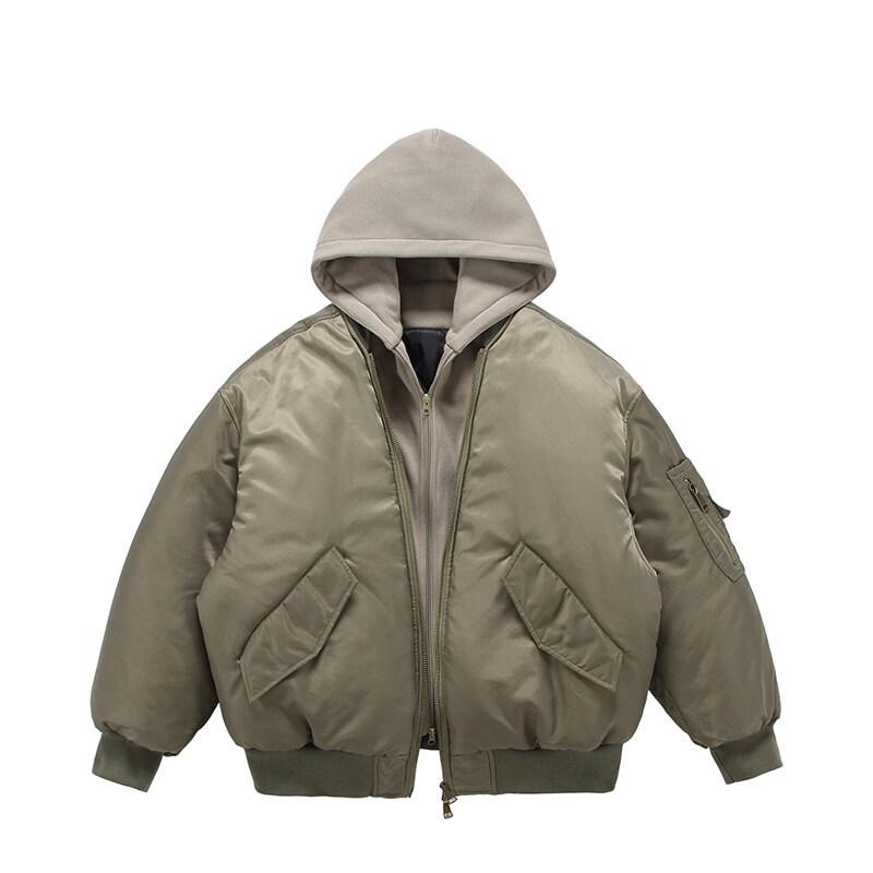 Men`s Fake Two Pieces Bomber Jacket