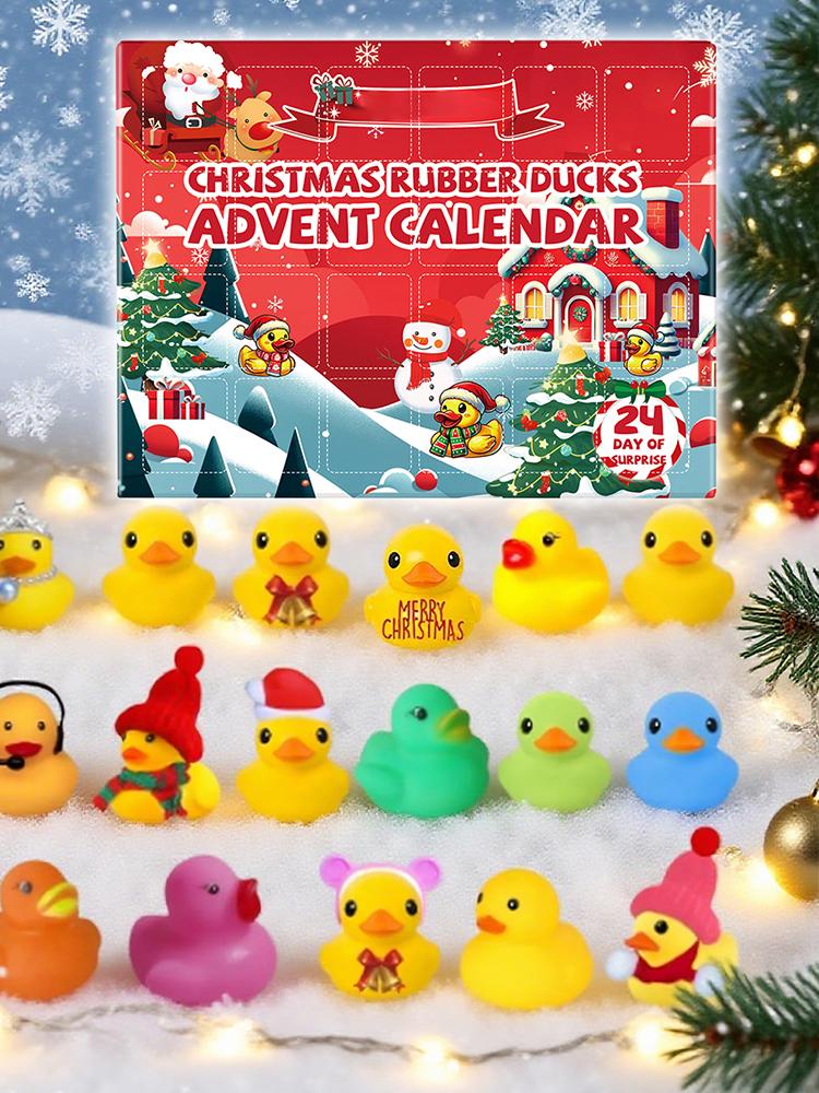 Duck Countdown Calendar 24 Days Countdown Calendar Stocking Stuffers Bath Toys for Festive Decoration Daily Family Activity