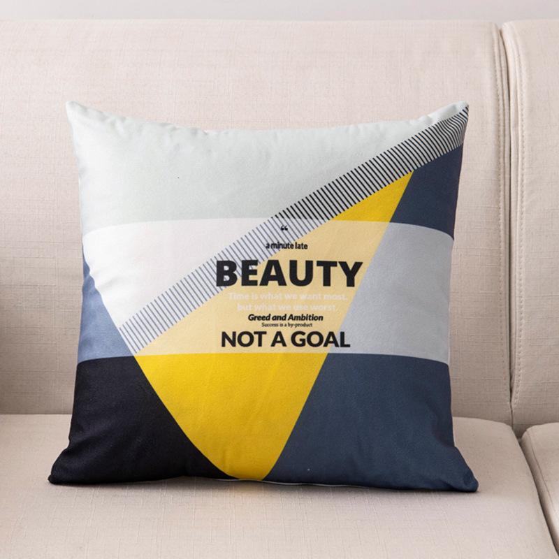 45x45cm Nordic Ins Cartoon Printing Square Pillowcase Living Room Sofa Office Seat Cushion Cover Home Decoration