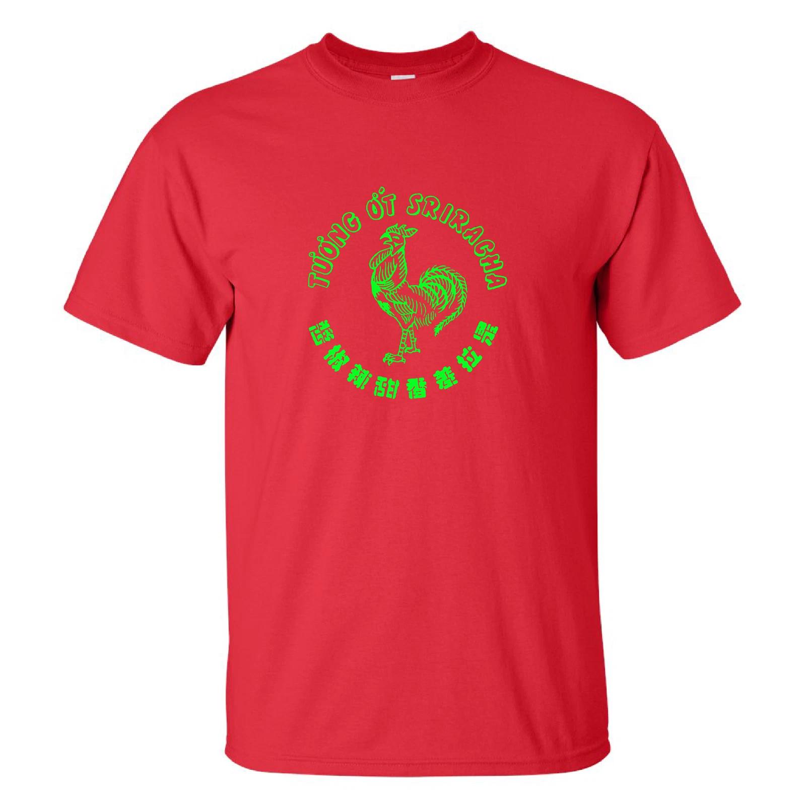 Siracha Logo T-Shirt Asian Pho Hot Rooster Sauce Green Red Tee Shirt S-5XL M