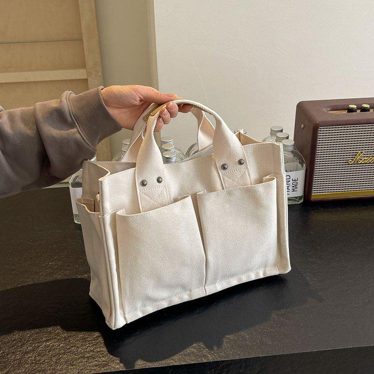 2024 Multi-Layer Color Block Canvas Crossbody Tote Bag for Mommies