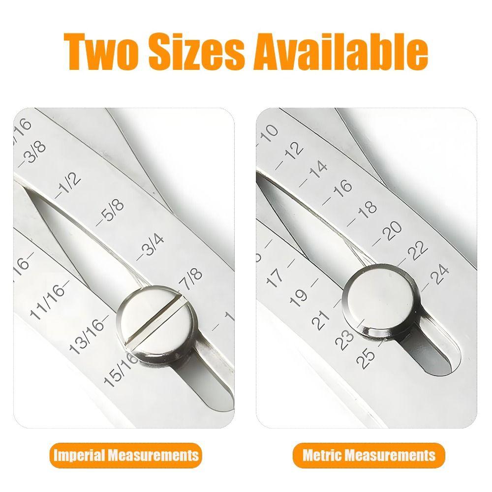 Precise Thread Size Checker Keychain Large Opening Adjustable Bolt Size Finder Keychain Two Sizes Lightweight