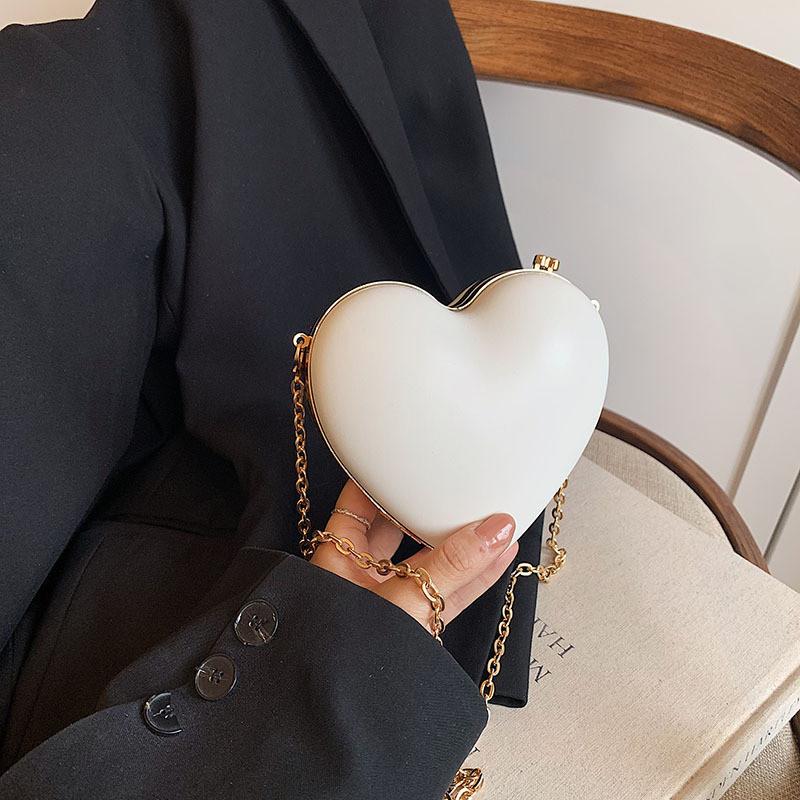Cute Mini Heart Shaped Shoulder Sling Bag For Women In Colorful Pu Material