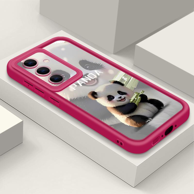 Lovely Baby Panda Pattern Case For Samsung Galaxy A57 A37 A17 A56 A36 A26 A16 5G A55 A35 A15 A54 S21 FE S22 S23 S24 Plus S25 Edge S26 Ultra Cover