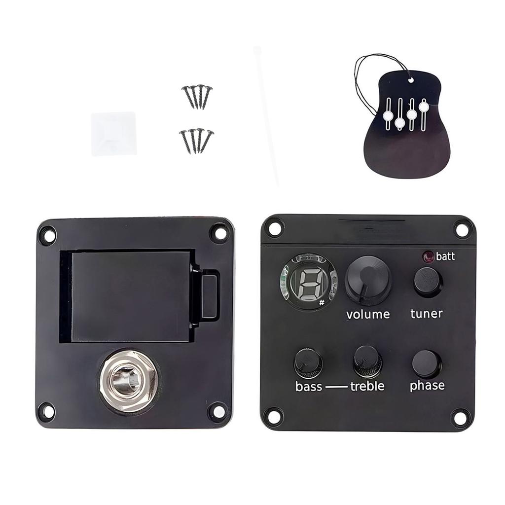 Acoustic Guitar Pickup with Tuner Guitar Pickup ISYS+ EQ Preamp System Adjustable Sound Folk Guitar Pickup Easy To Use