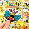 50 Pieces of Little Bee Stickers for Children Cartoon Animals Little Bee Kindergarten Reward Small Stickers Suitcase Stickers