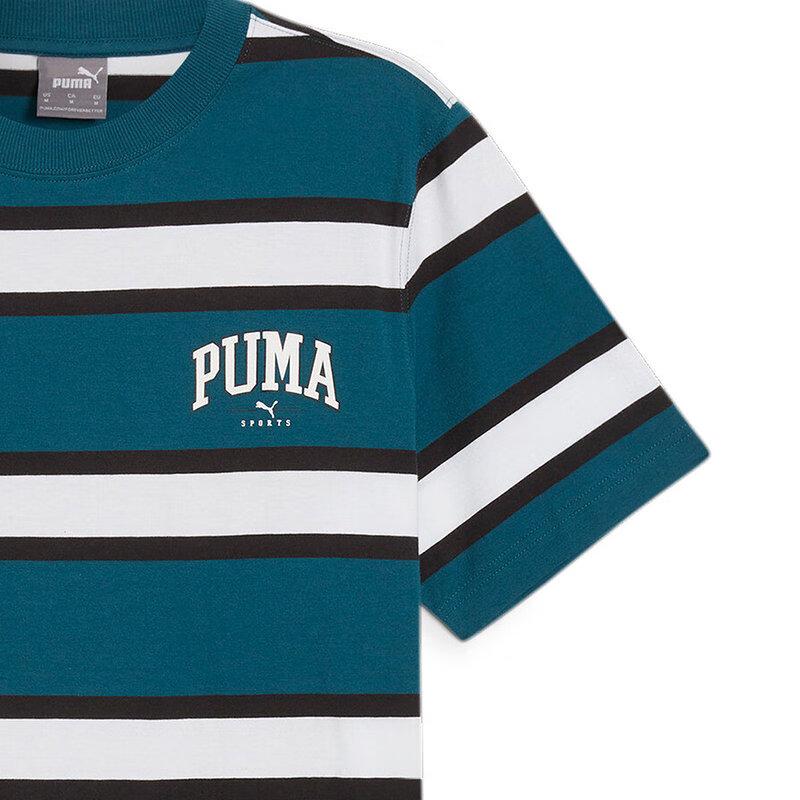 PUMA Color Block Striped Simple Versatile Breathable Short Sleeve T-Shirt Men Tops Blue 685563-22