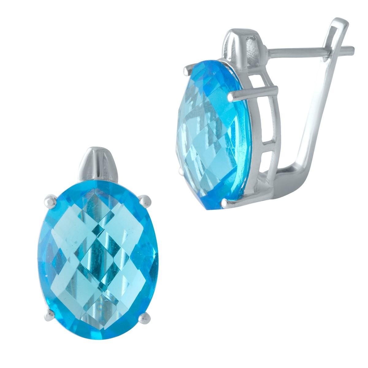 

Срібні сережки з аквамарином нано (1997437) небо синє світло кольору