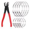 Jeu de Pinces à Serre-Câble de Cardan 9 Pièces Pinces à Serre-Tuyau Avec 8 Bandes de Sertissage pour Réparation et Maintenance Automobile