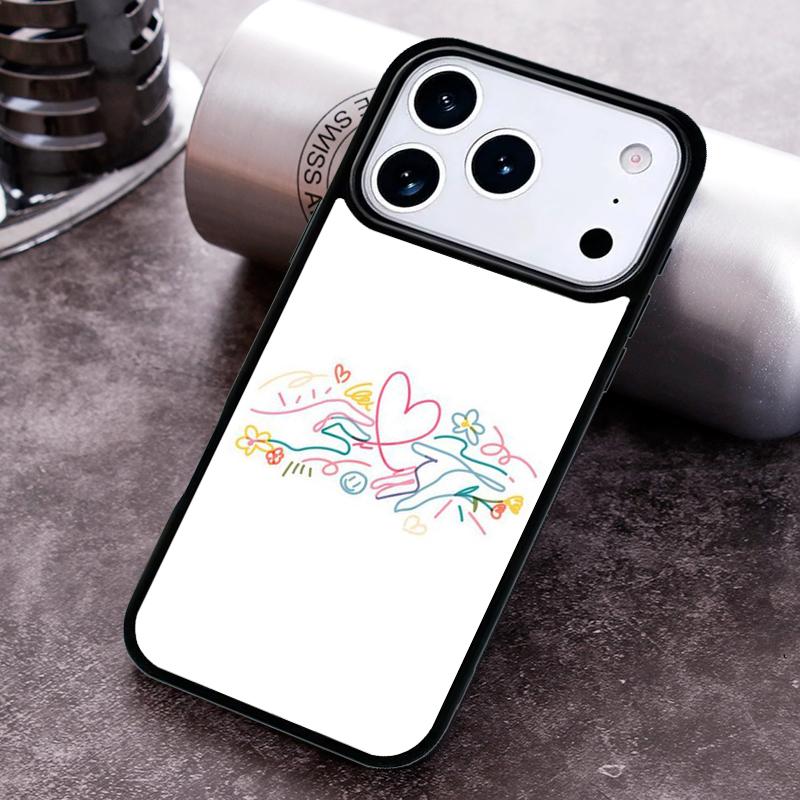 

Korean Style Ins Color Line Love Phone Case for iPhone 17 16 15 Pro Max Air 14 13 12 11 Plus Shockproof Cover iPhone 15