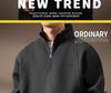 Men's Retro Heavyweight Half-Zip Stand Collar Plus Size Velvet Hoodie