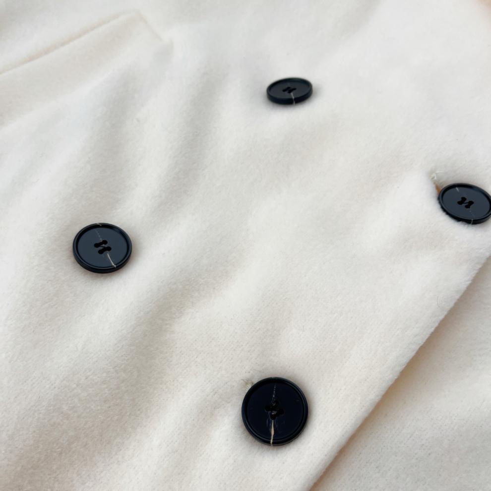 Xin Xing Women's Petite High-End Woolen Overcoat - Korean Style Straight Shoulder, Thickened Cashmere for Fall/Winter