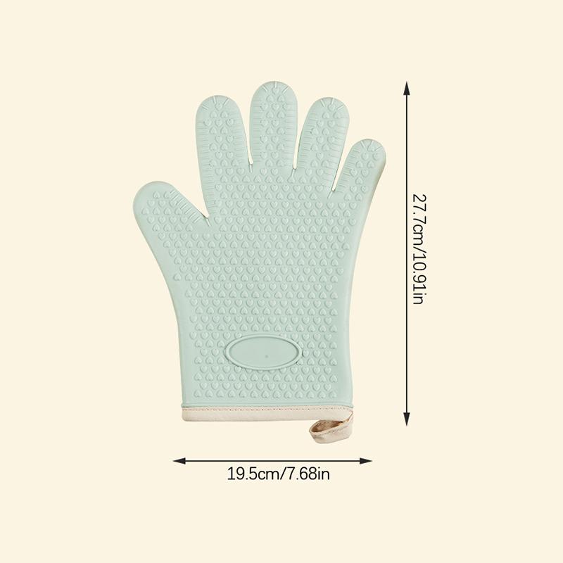 Anti-Scald Oven Gloves Thickened Silicone Insulation Non-Slip High Temperature Resistant Kitchen Oven Baking Gloves