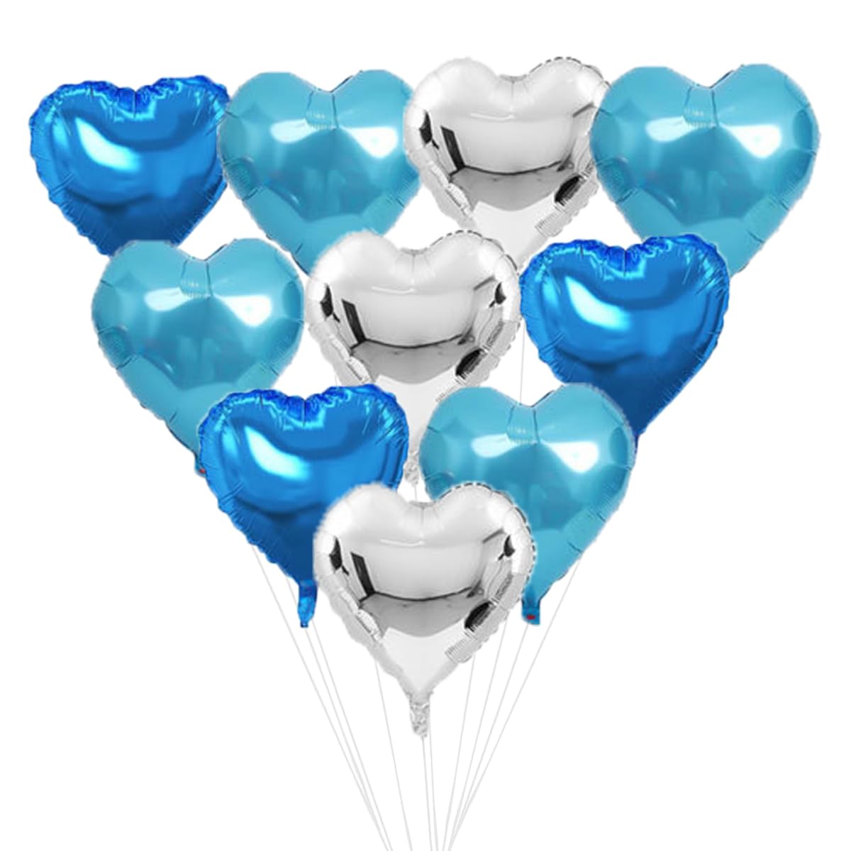

SUSWIM Heart-Shaped 18-Inch Aluminum Balloon Set of 10 Navy Pearl Blue Silver Decoration Photo Shoots Valentine s Day Confessions Proposals Birthdays