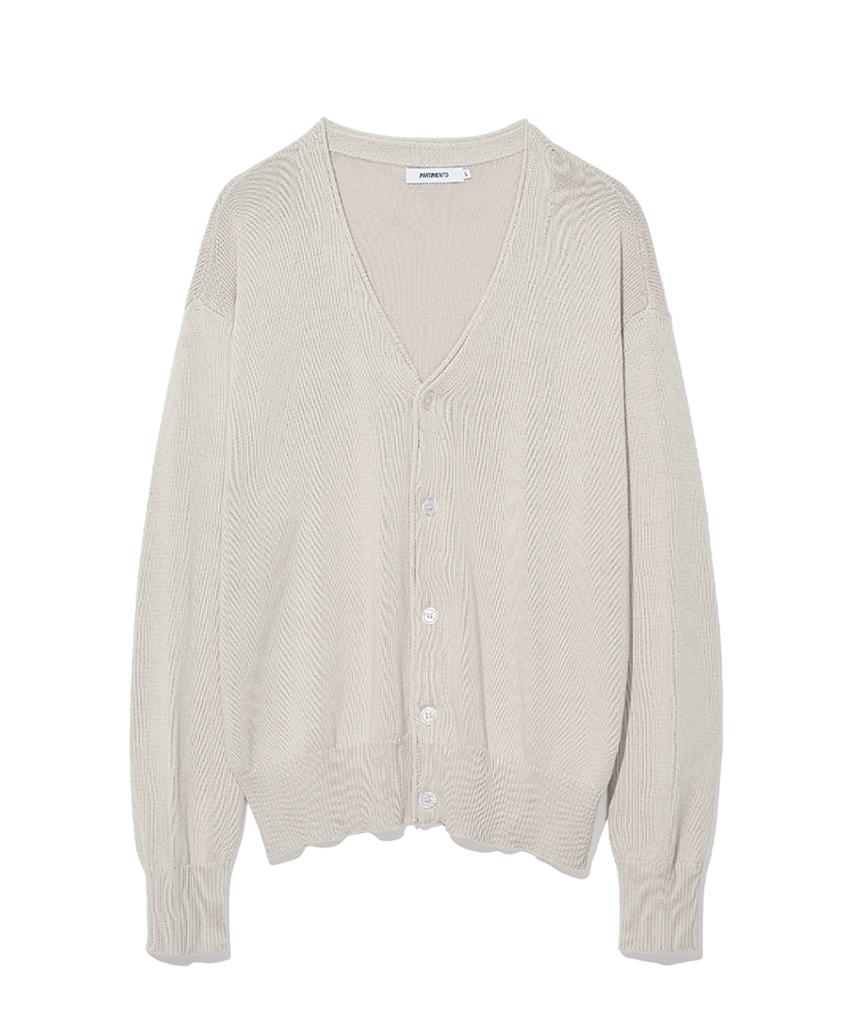 Partimento V-Neck Knit Cardigan Beige
