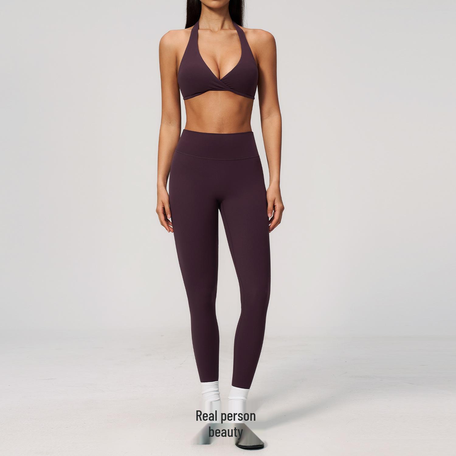 Women s High-Elastic Slimming Yoga Suit - Creamy Peach Extra Large