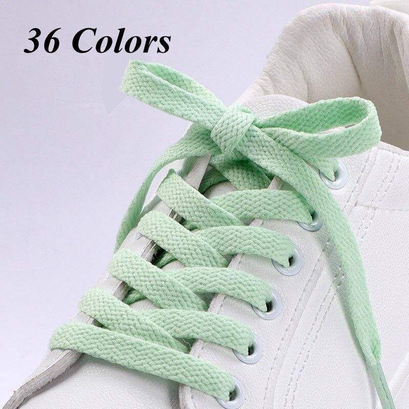 1Pair 36colors Flats Shoelaces Classic Shoe Laces Off Sneaker White Sports Men Women Children Shoelace Casual Shoe Strings