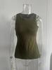 Women's Round Neck Slim Fit Cropped Tank Top Built In Bra Cotton Polyester Medium Stretch Solid Color Summer Streetwear Sleeveless Top