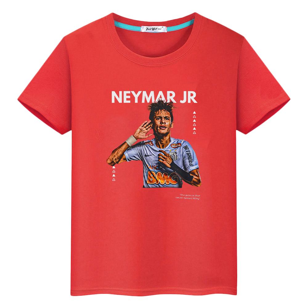 

Football print neymar100%Cotton t shirt for kids boy 10years y2k Anime Short pride tshirt Kawaii Tops toddler kids clothes girls Fun Tops Cute T-shirt 100 червоний