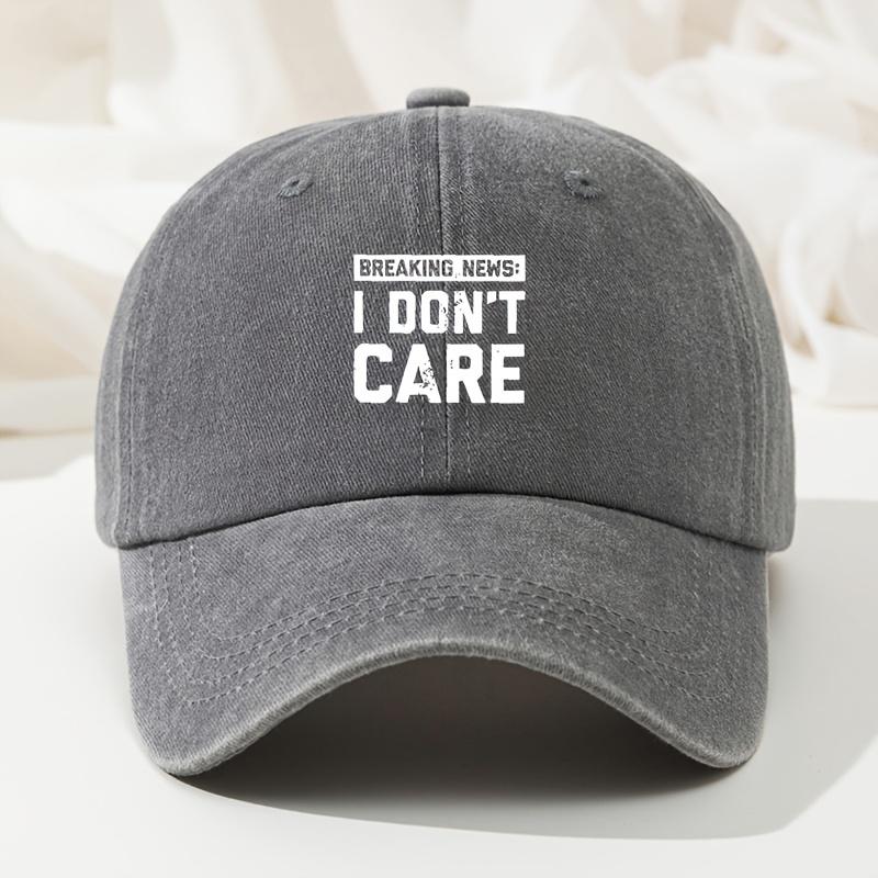 Baseball Cap Retro Washed Baseball Cap I DON'T CARE Casual Premium Dad Truck Cap Adjustable