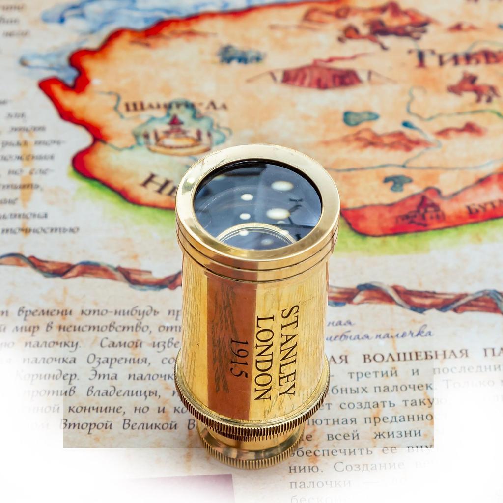 Vintage Charm Brass Marine Miniature Telescope 15.24 Cm Desktop Elegance In a Stunning Wood Box Ideal Birthday, Office, or Home Décor Gift
