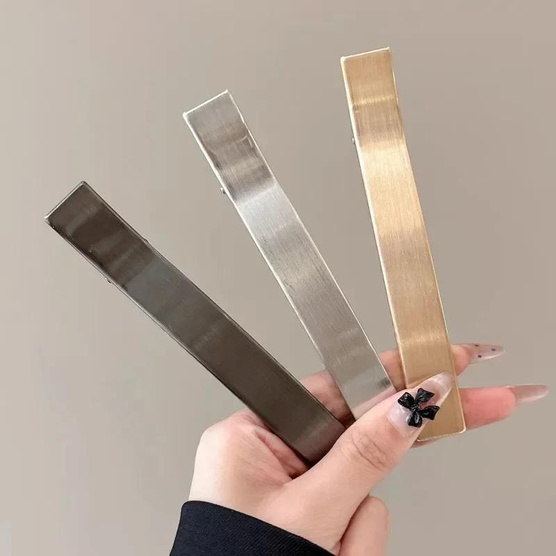 1/2/3Pcs Metal Hair Clips Barrettes Long Hairpins Elegant Duckbill Clip Fashion Accessories for Women 3 Colors