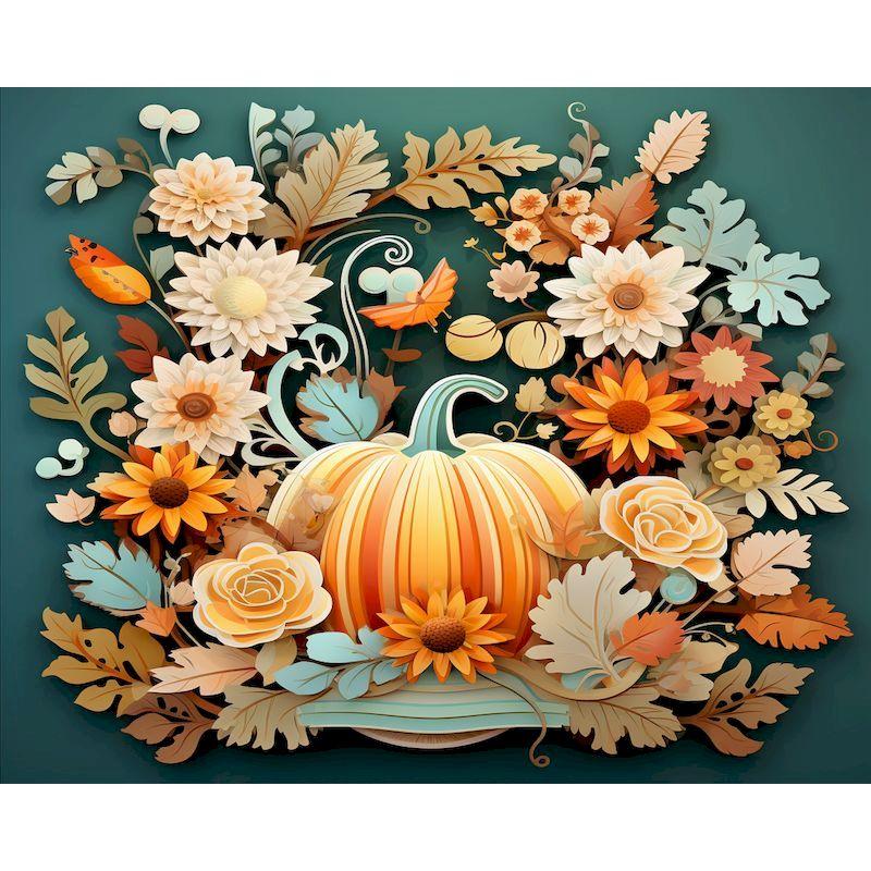 GATYZTORY Oil Painting By Numbers Handpainted Picture Drawing Pumpkin Flower Diy Crafts On Canvas Gift For Adults Home Garden