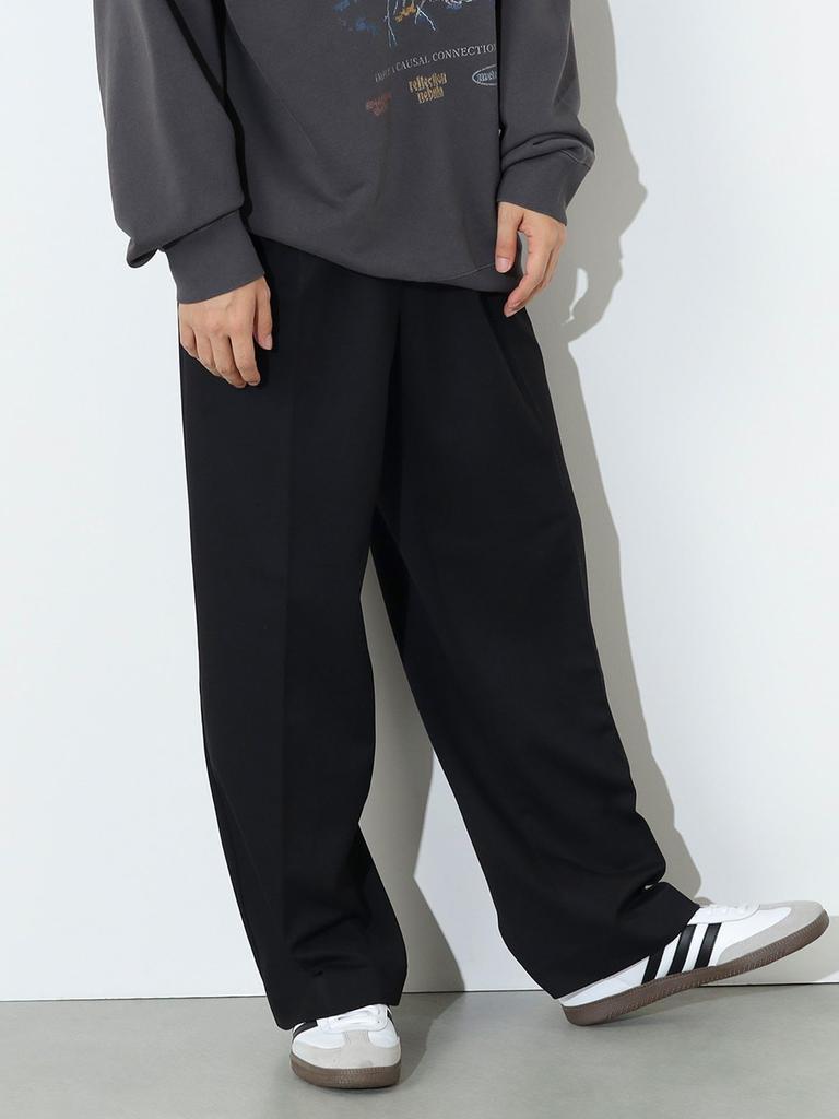 Pants Tuck Wide BLACK L [Beams Heart] YG.TR2 Men's